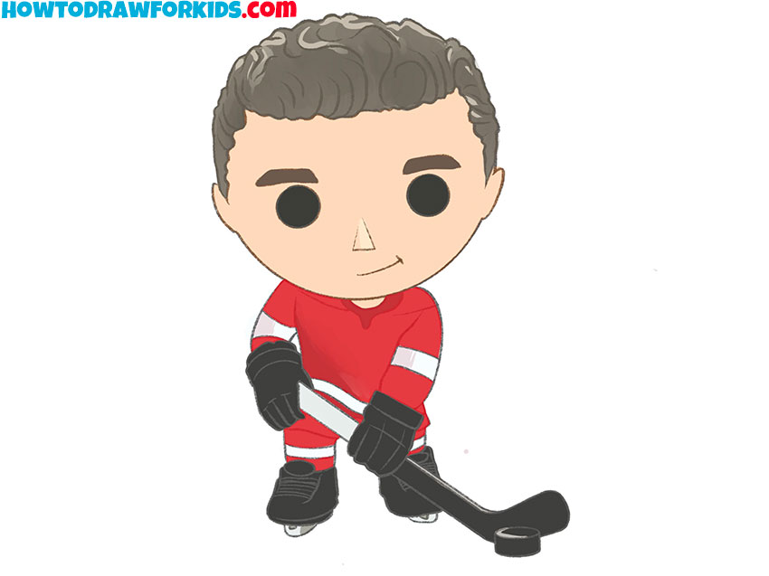 how to draw a hockey player for beginners