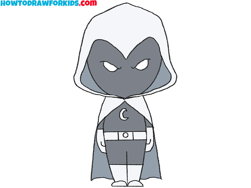 How to Draw Moon Knight - Easy Drawing Tutorial For Kids