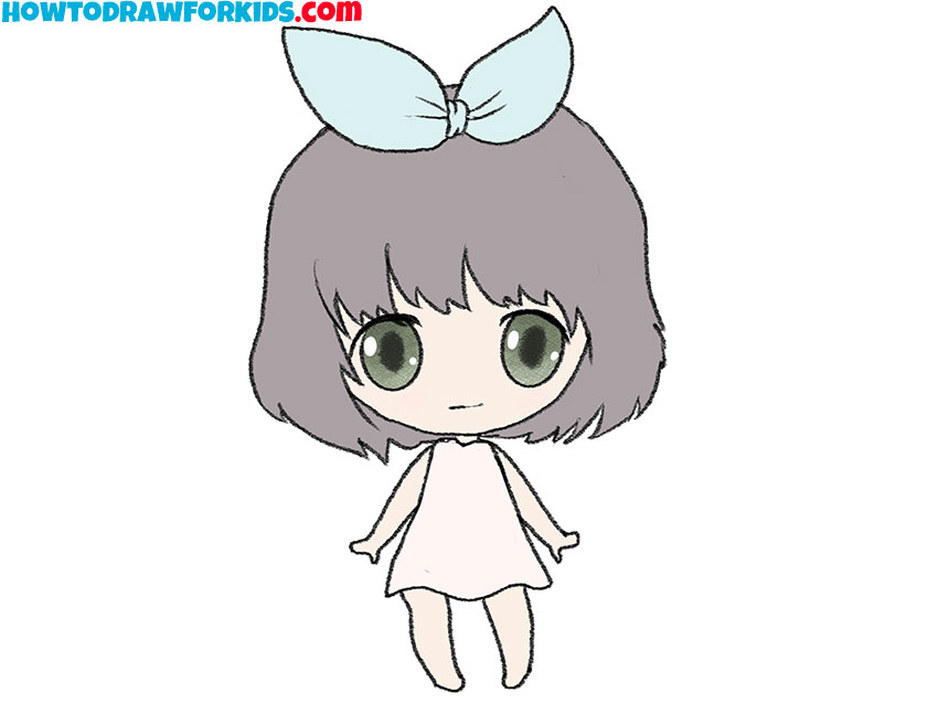 How to Draw a Chibi Girl  Easy Drawing Art