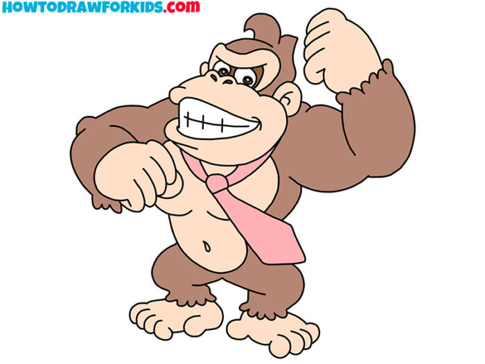 How to Draw Donkey Kong Easy Drawing Tutorial For Kids