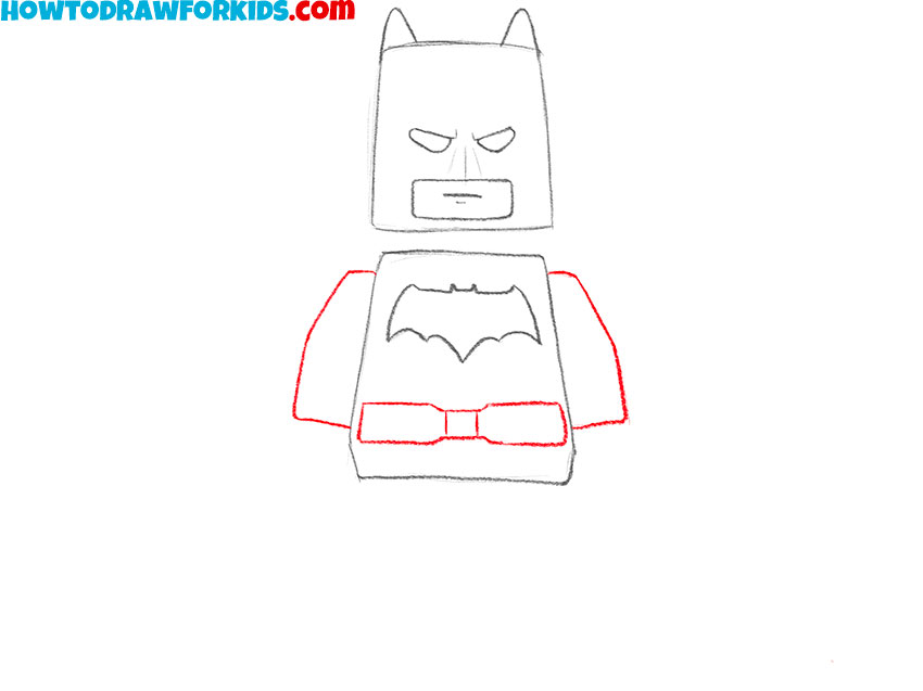 drawing lego batman hands and belt