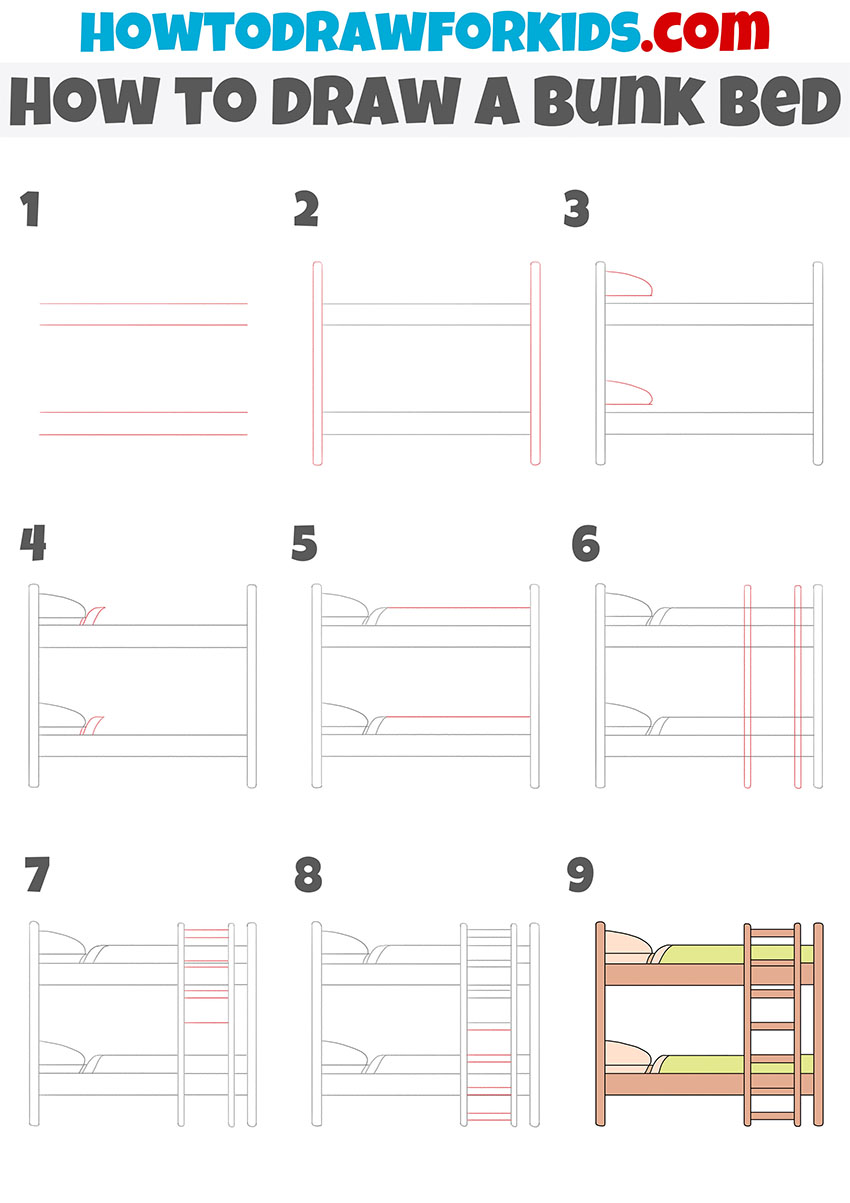 How to draw a bed EASY step by step for kids, beginners, children 1 |  Drawing lessons for kids, Drawing for kids, Easy drawings for kids