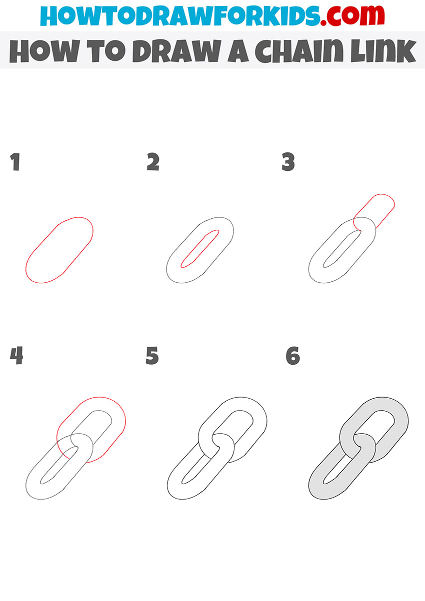how to draw a chain link step by step