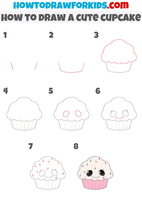 How to Draw a Cute Cupcake - Easy Drawing Tutorial For Kids