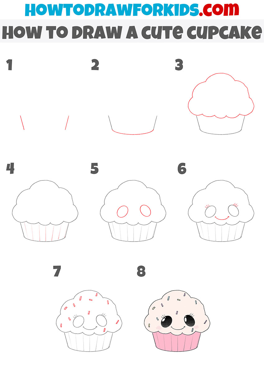 How to Draw a Valentine Cupcake - Easy Drawing Art