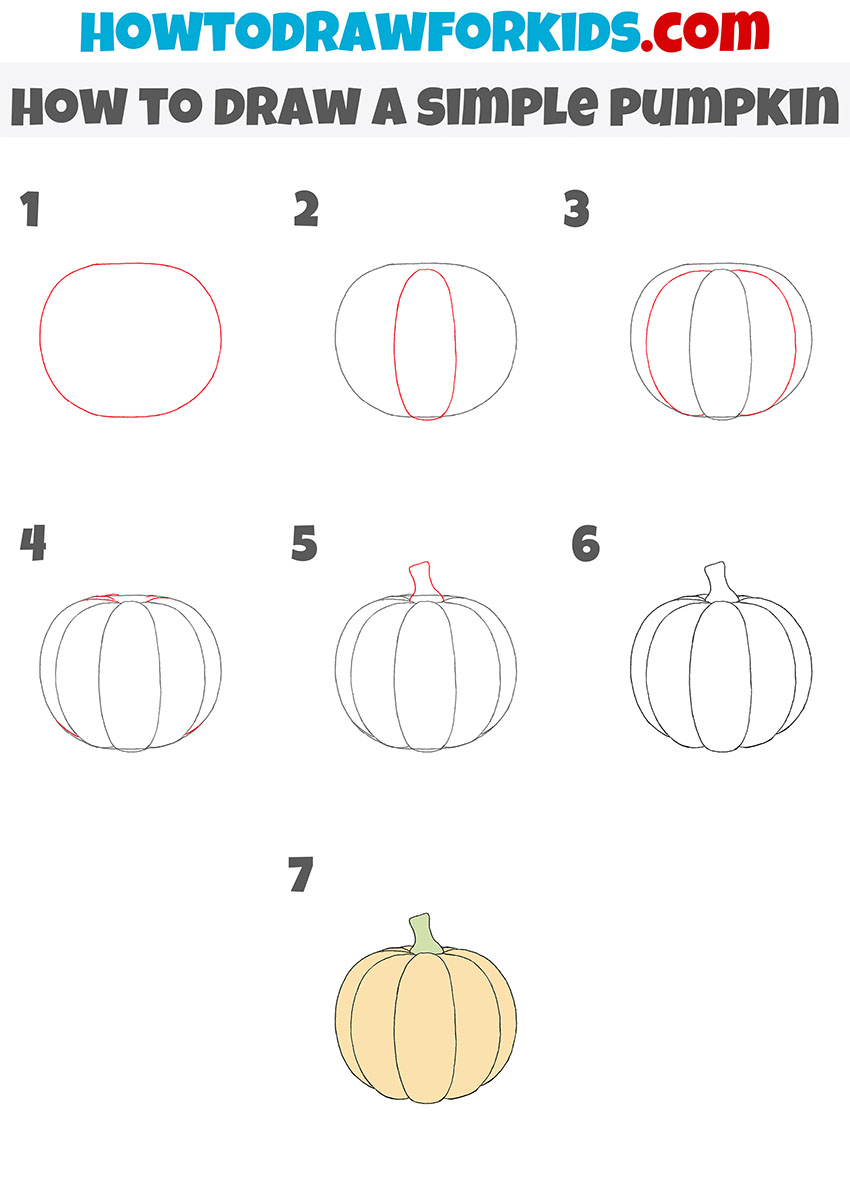 how to draw a simple pumpkin step by step