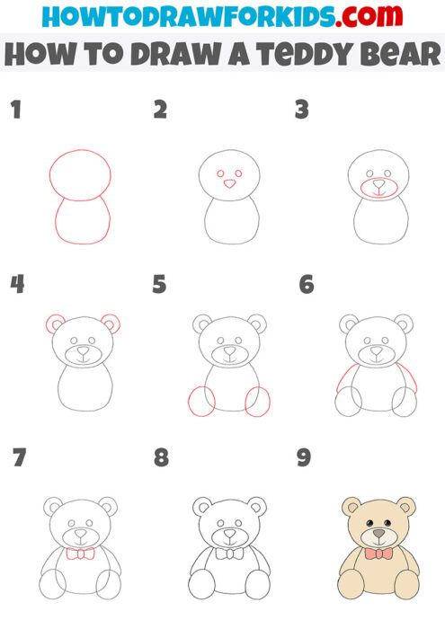 How to Draw a Teddy Bear - Easy Drawing Tutorial For Kids