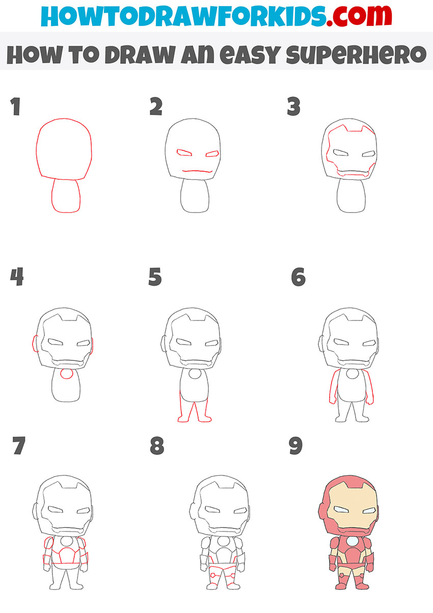 How to Draw an Easy Superhero Easy Drawing Tutorial For Kids