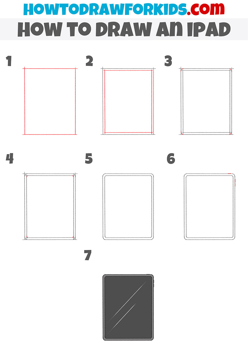how to draw an ipad step by step