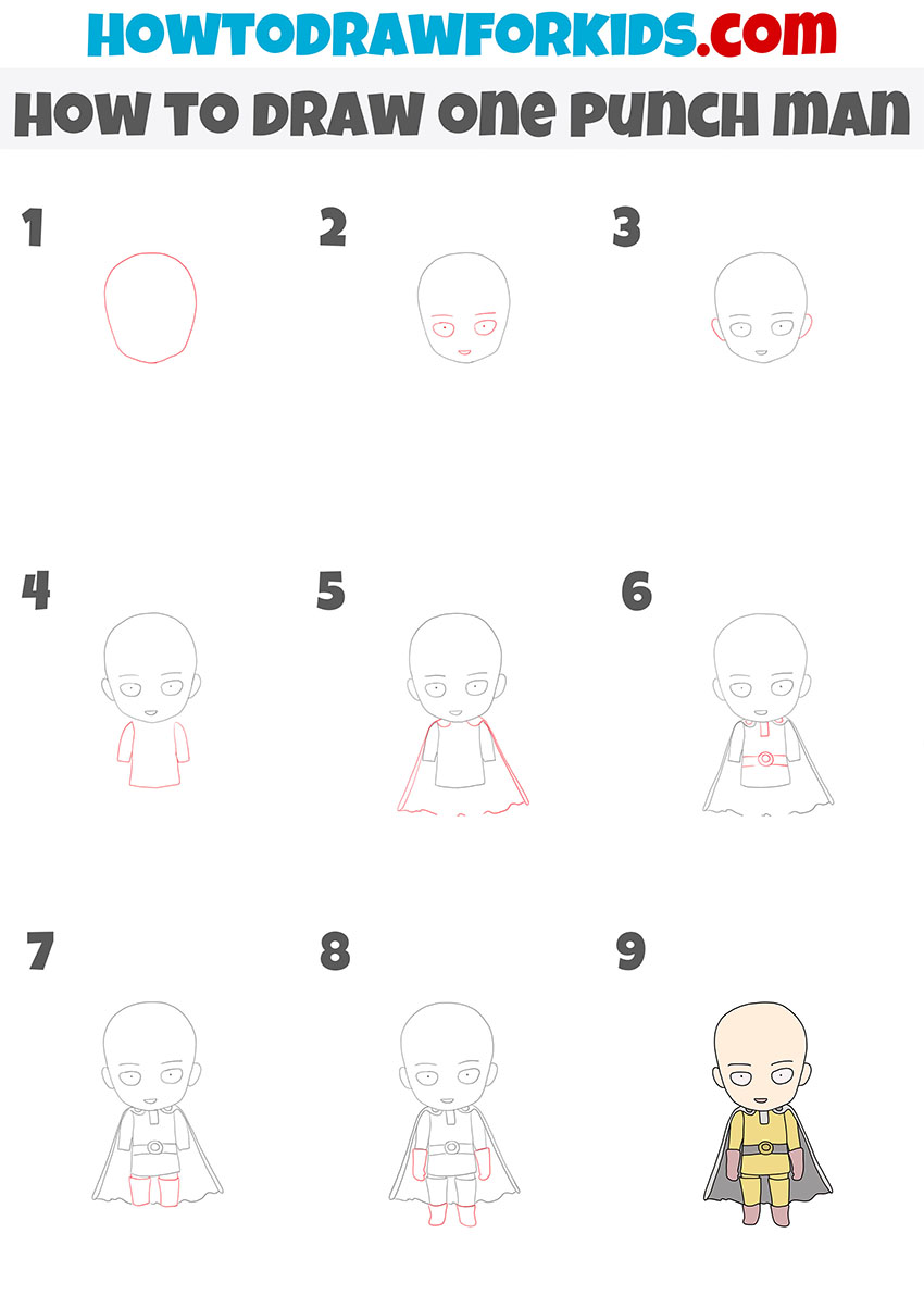 how to draw one punch man step by step