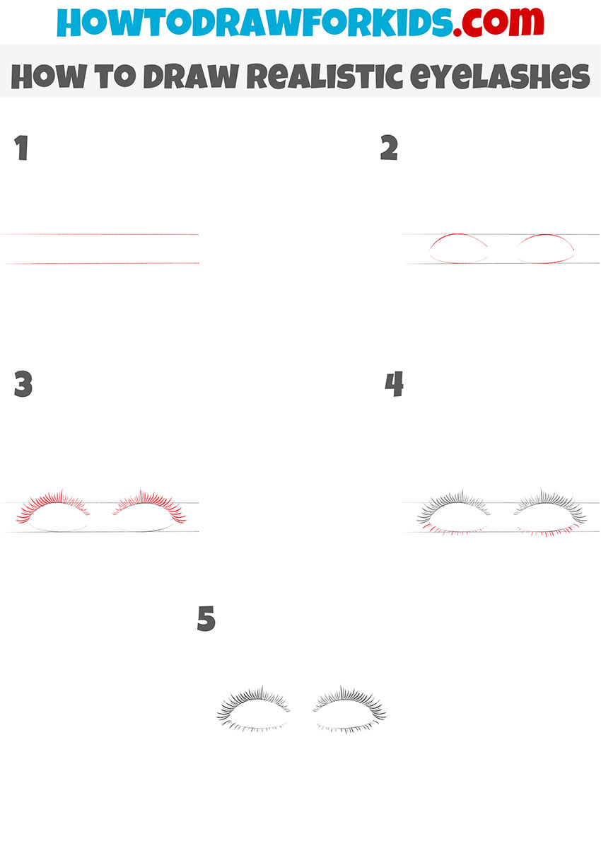 how to draw realistic eyelashes step by step