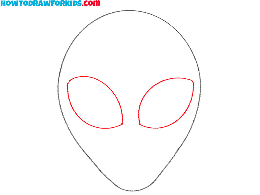 how to draw a cartoon alien face