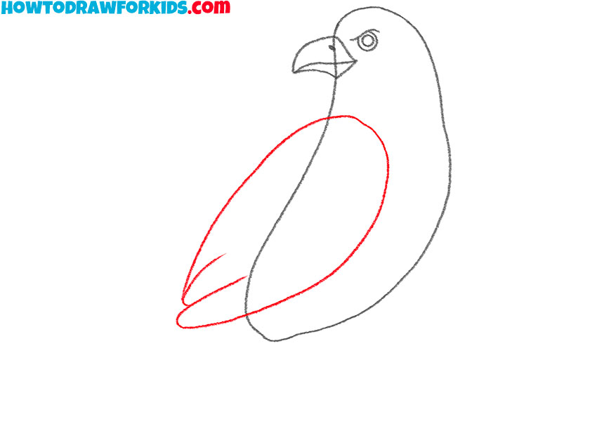 how to draw a cartoon hawk easy