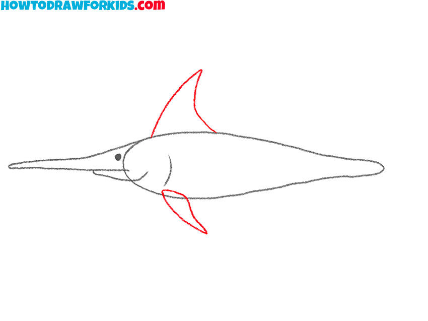 how to draw a cartoon swordfish