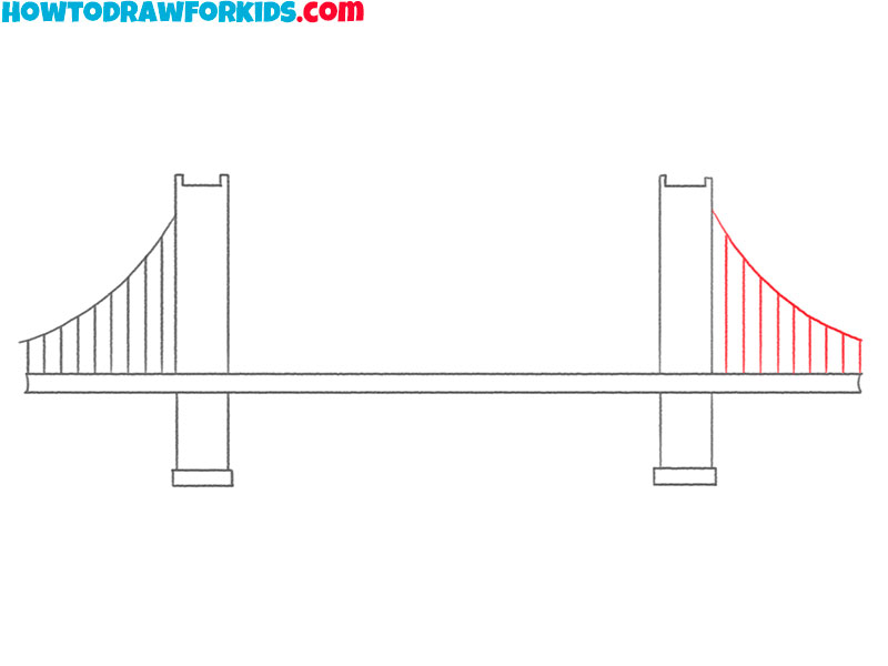 how to draw a simple golden gate bridge