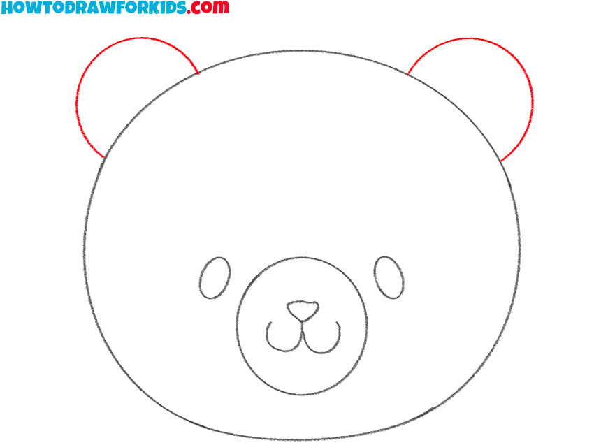 how to draw a cartoon bear head
