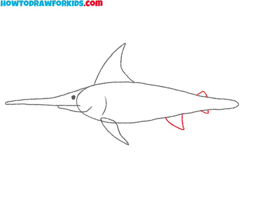 how to draw a cute swordfish