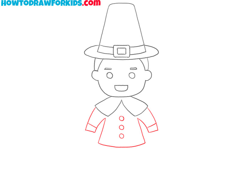 how to draw a pilgrim for kids