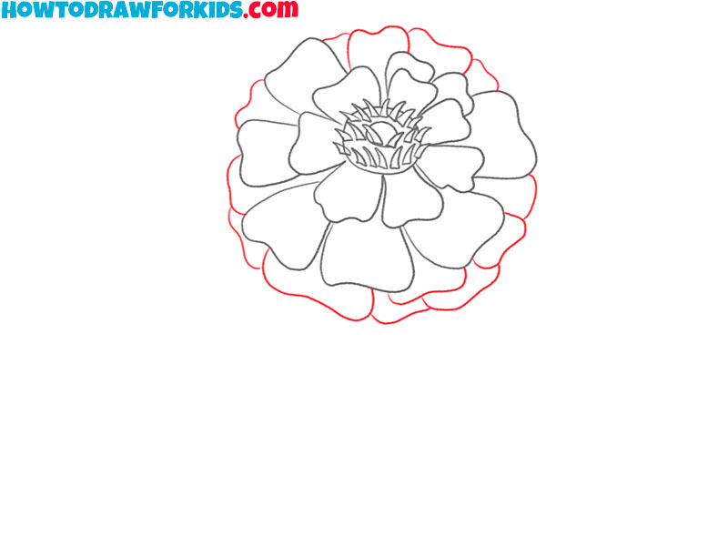 how to draw a simple marigold