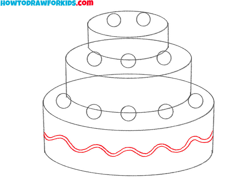 simple cake drawing lesson