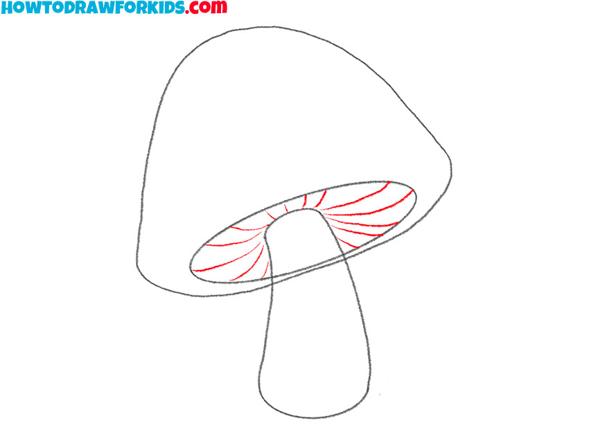 how to draw a cartoon mushroom