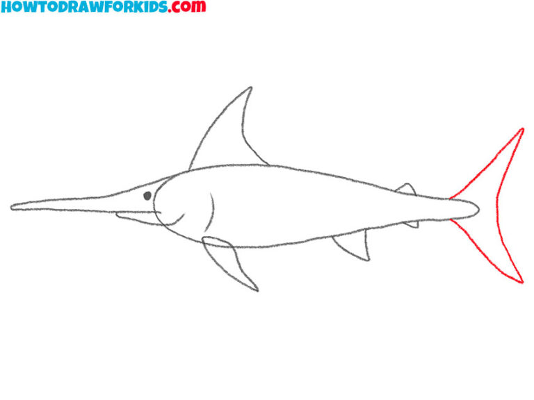 How to Draw a Swordfish Easy Drawing Tutorial For Kids