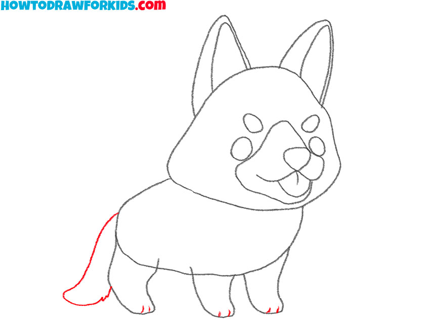 cartoon german shepherd puppy drawing