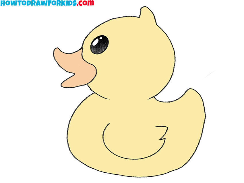how to draw a cartoon duck easy