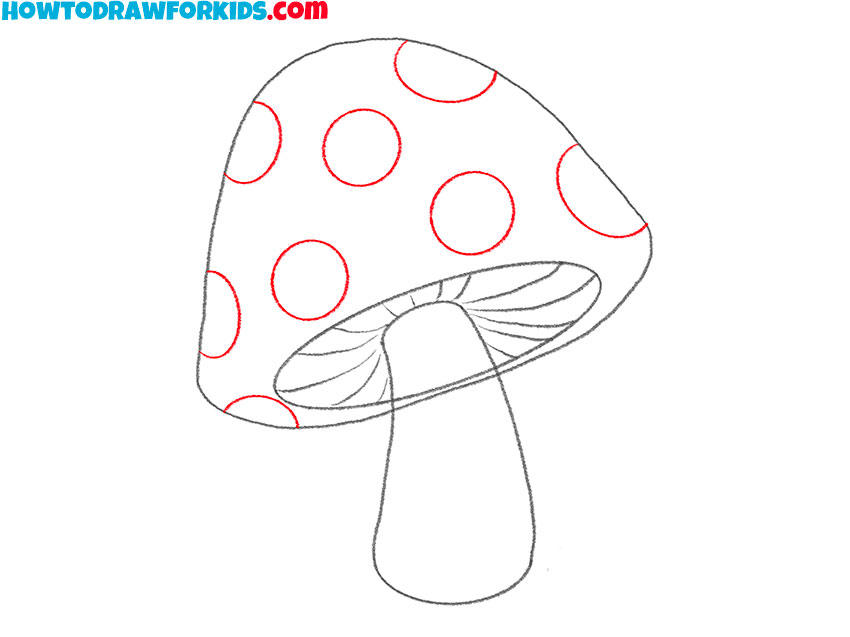 how to draw a mushroom for kids