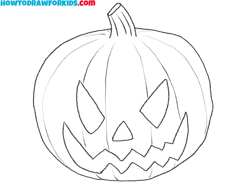 how to draw a pumpkin with a scary face