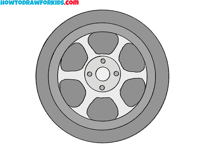 How to Draw a Wheel Step by Step Drawing Tutorial For Kids