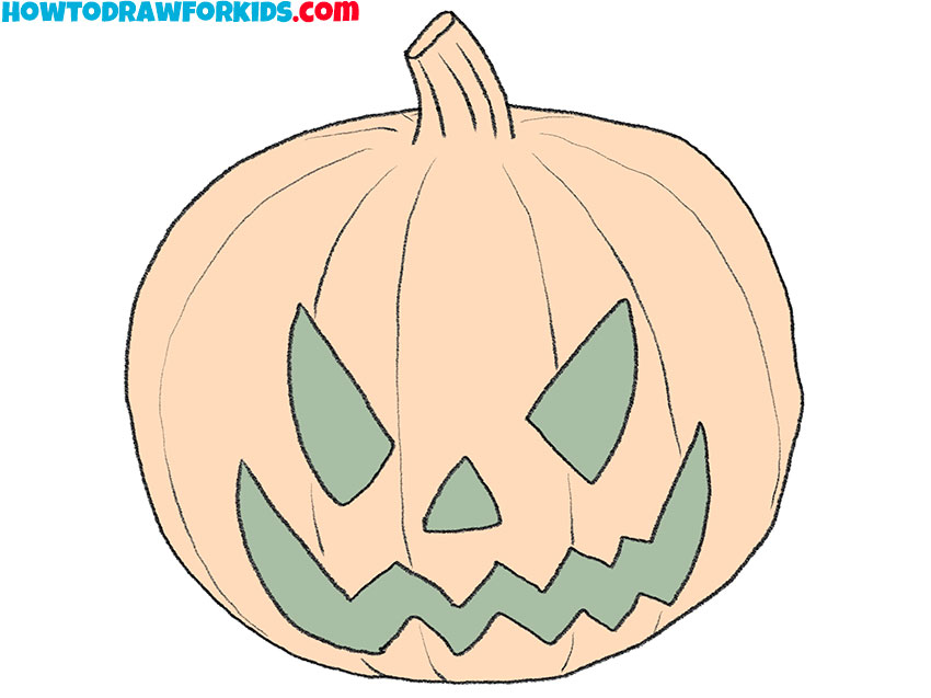  how to draw a halloween pumpkin realistic