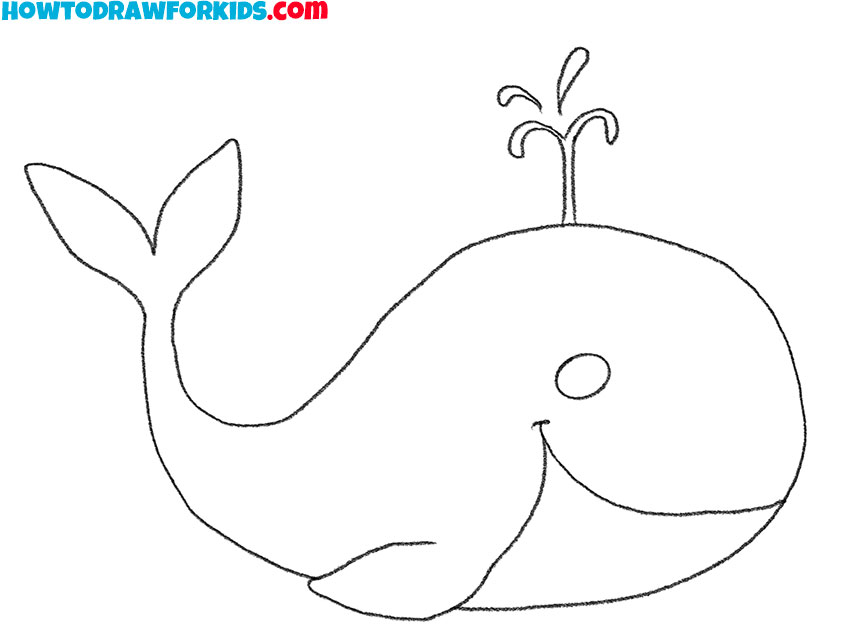 how to draw a whale cartoon