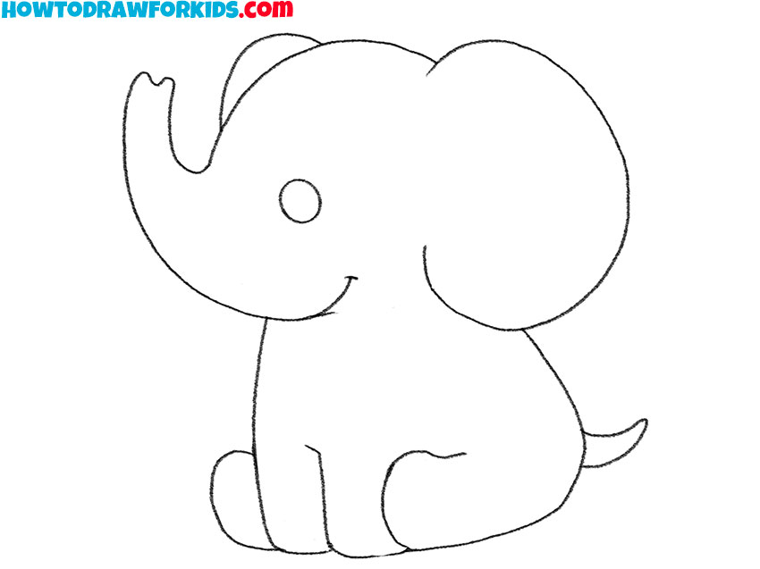 how to draw an elephant easily