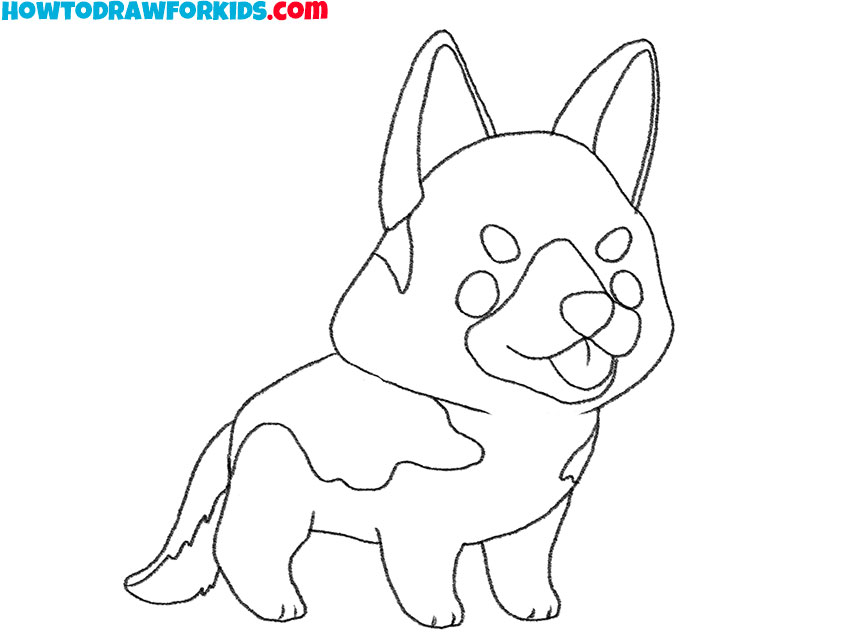 simple german shepherd puppy drawing