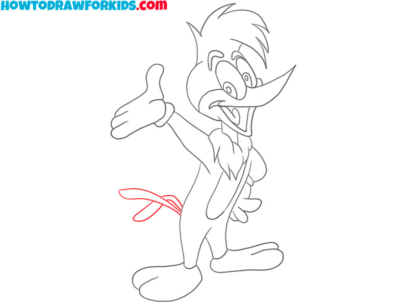 woody woodpecker drawing step by step
