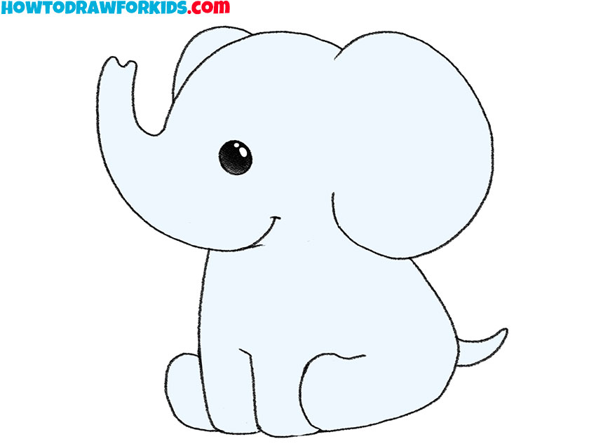 elephant easy drawing lesson