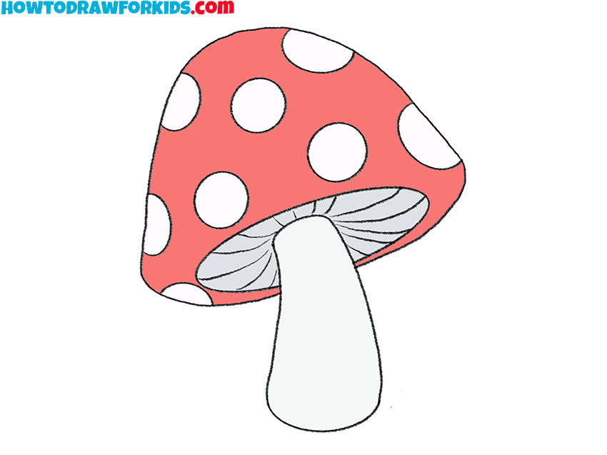 how to draw a mushroom for kindergarten