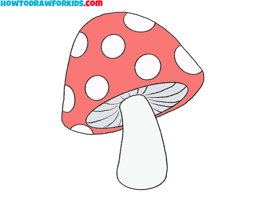 How to Draw a Mushroom Step by Step Drawing Tutorial For Kids