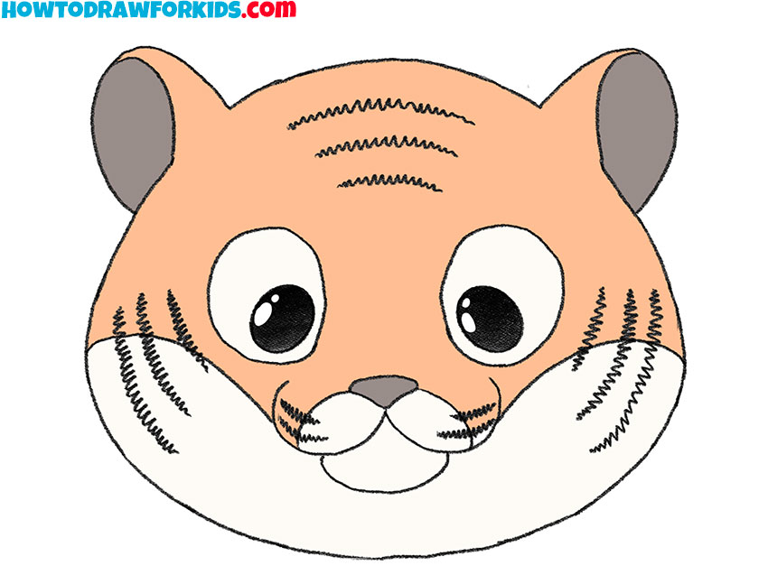 How to Draw a Tiger Head - Easy Drawing Tutorial For Kids