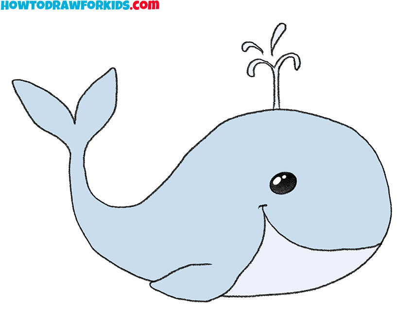 How to Draw a Whale Step by Step - Cute Easy Drawings