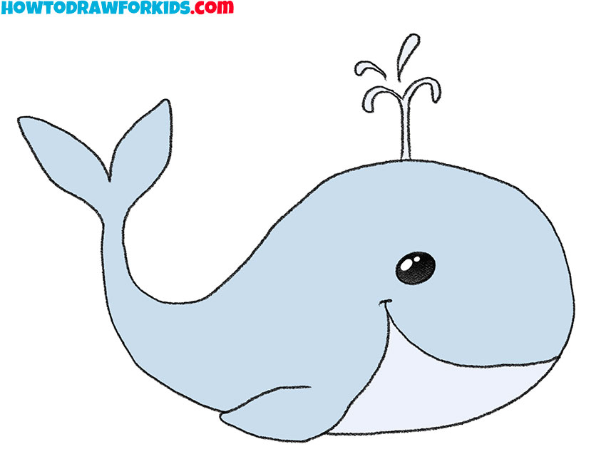 How to Draw a Whale Step by Step Drawing Tutorial For Kids