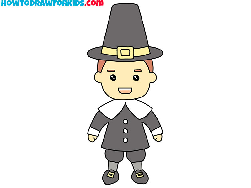 how to draw a realistic pilgrim