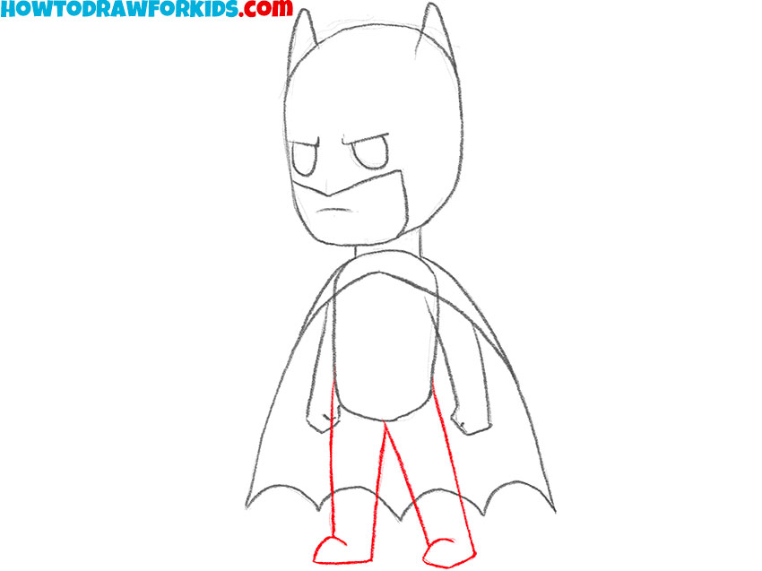 Drawing the legs of the character