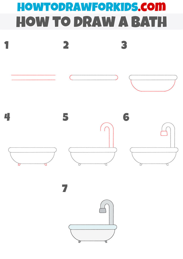 How to Draw a Bath Easy Drawing Tutorial For Kids