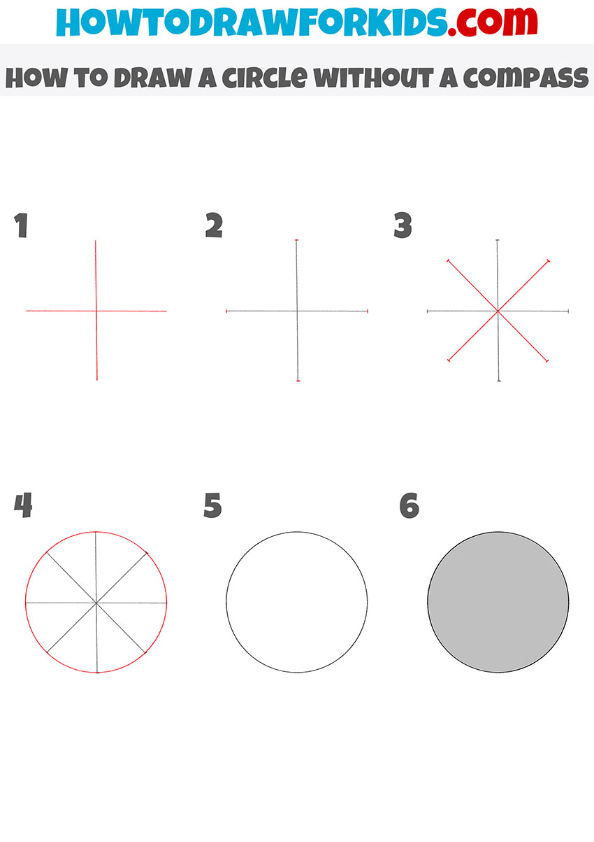 how to draw a circle without a compass step by step