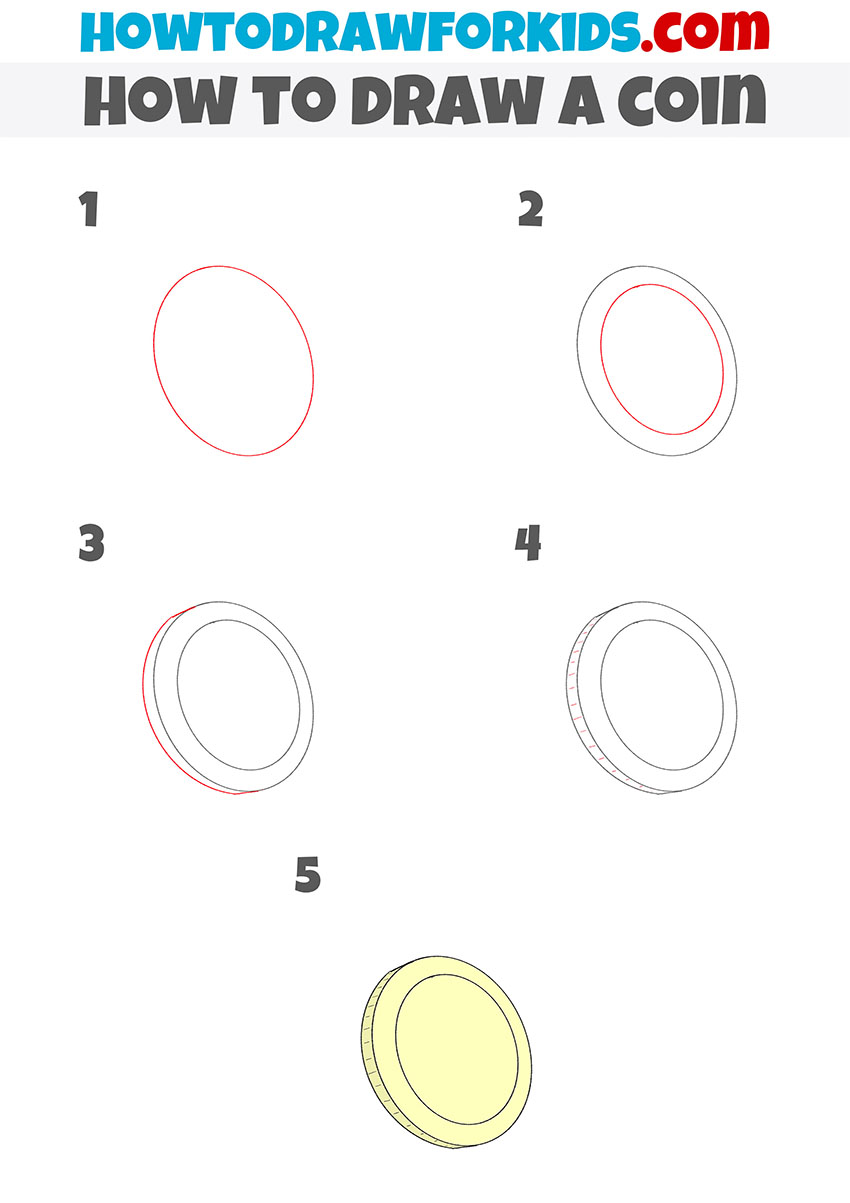 How to Draw a Coin Easy Drawing Tutorial For Kids