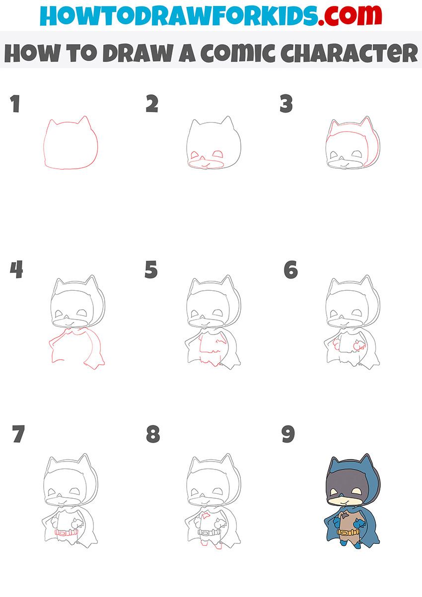 how to draw a comic character step by step