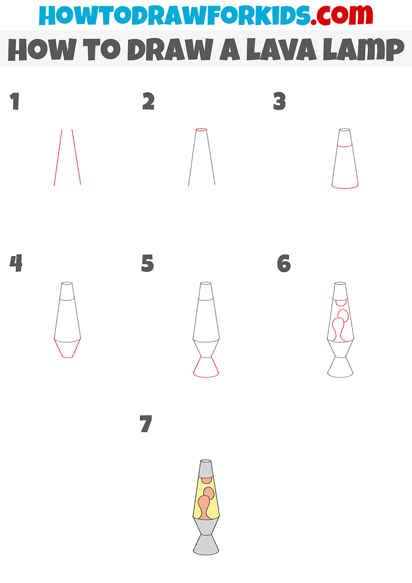 how to draw a lava lamp step by step