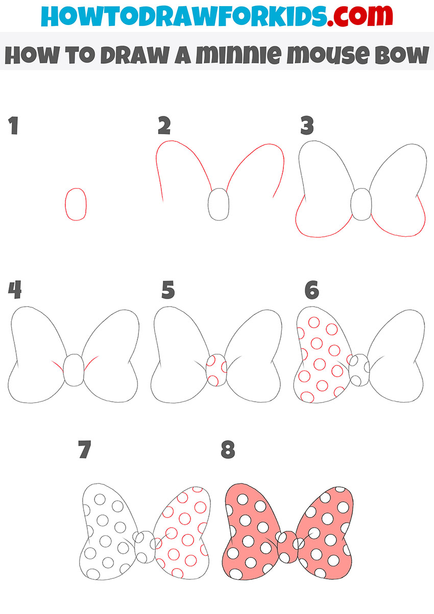 how to draw a minnie mouse bow step by step1
